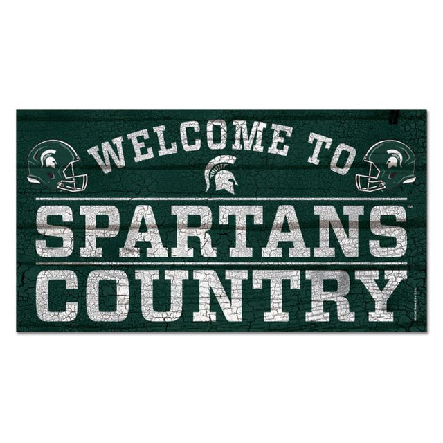 Michigan State Spartans Wood Sign 13"x24" 1/4" thick