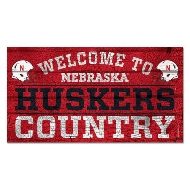 Nebraska Cornhuskers Wood Sign 13"x24" 1/4" thick