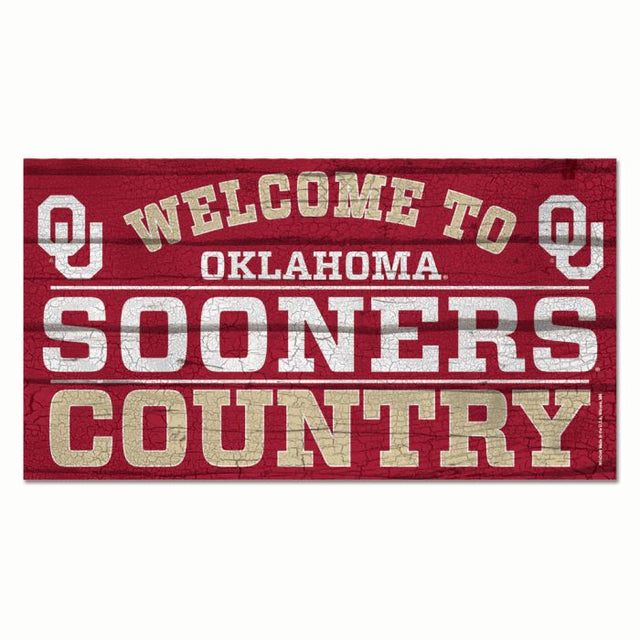 Oklahoma Sooners Wood Sign 13"x24" 1/4" thick