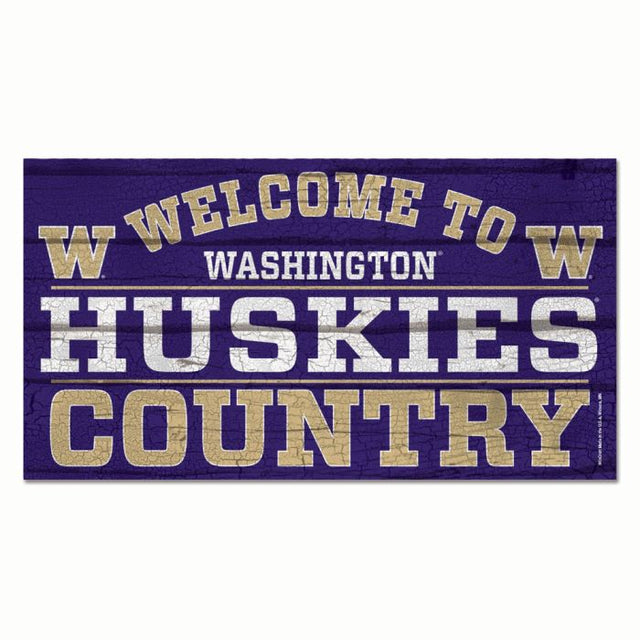 Letrero de madera de Washington Huskies, 13" x 24", 1/4" de grosor