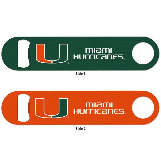 Abridor de botellas de metal de dos caras de los Miami Hurricanes