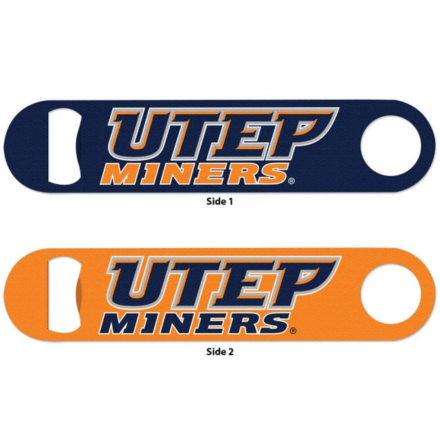 Abridor de botellas de metal de 2 lados de UTEP Miners