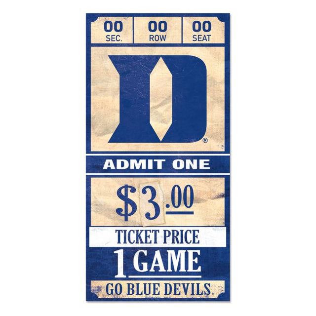 Duke Blue Devils Wood Sign 6x12 3/8" thick