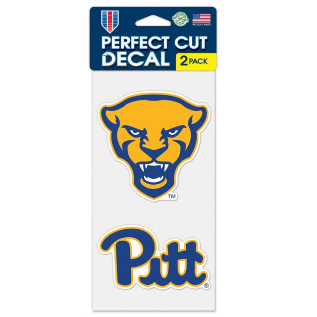 Juego de dos calcomanías de corte perfecto de la mascota de los Pittsburgh Panthers de 4" x 4"