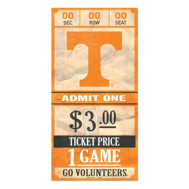 Tennessee Volunteers ticket Wood Sign 6x12 3/8" thick