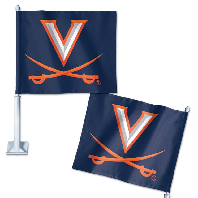 Bandera para auto de los Cavaliers de Virginia, 11,75" x 14"