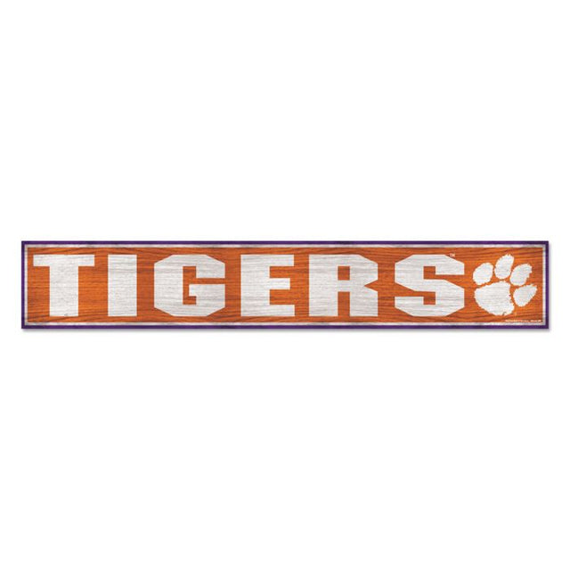 Letrero de madera de los Clemson Tigers, 6" x 36", 3/8" de grosor