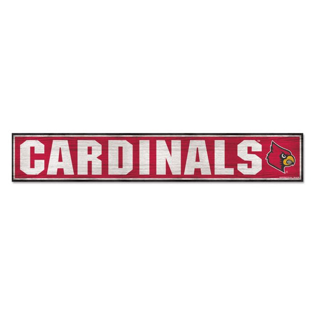 Louisville Cardinals Wood Sign 6"x36" 3/8" thick