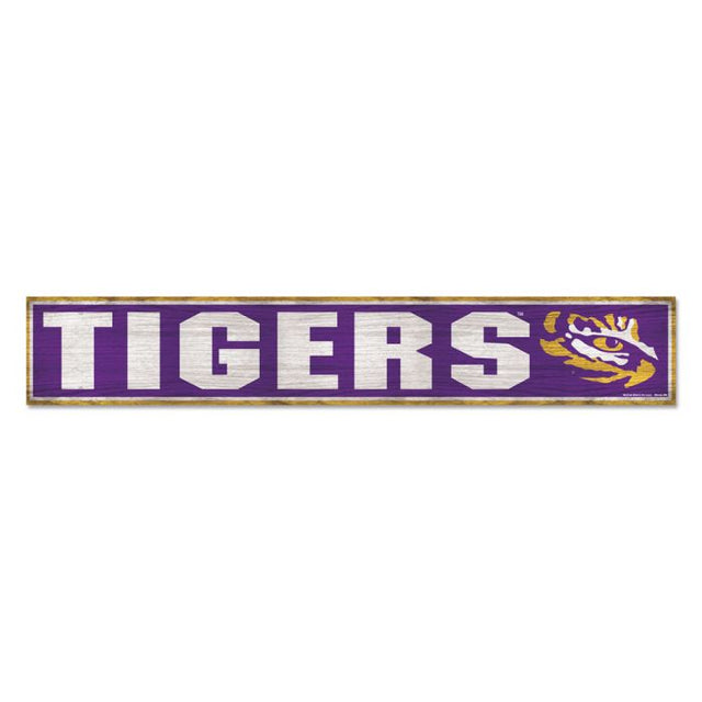 Letrero de madera de los Tigres de LSU, 6" x 36", 3/8" de grosor