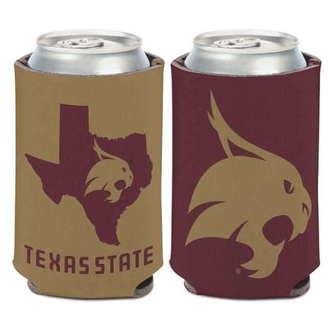 Texas State Bobcats STATE SHAPE Can Cooler 12 oz.