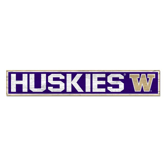 Letrero de madera de Washington Huskies, 6" x 36", 3/8" de grosor