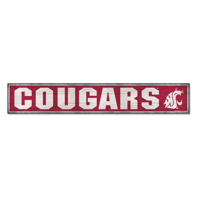 Washington State Cougars Wood Sign 6"x36" 3/8" thick