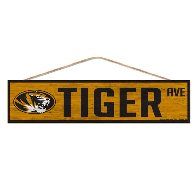 Missouri Tigers Wood Sign-with Rope 4" x 17"