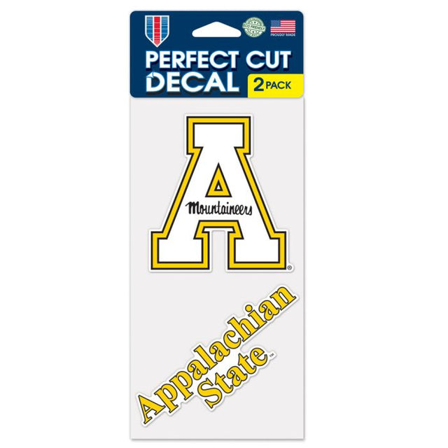 Juego de dos calcomanías de corte perfecto de Appalachian State Mountaineers de 4" x 4"