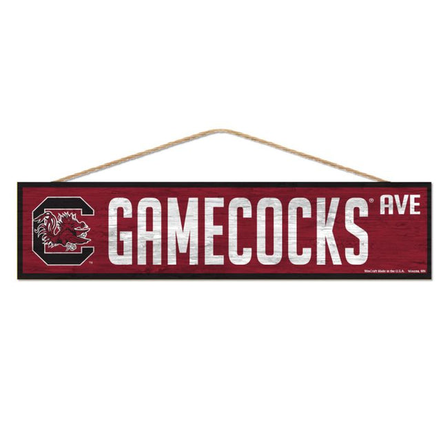 South Carolina Gamecocks Wood Sign-with Rope 4" x 17"