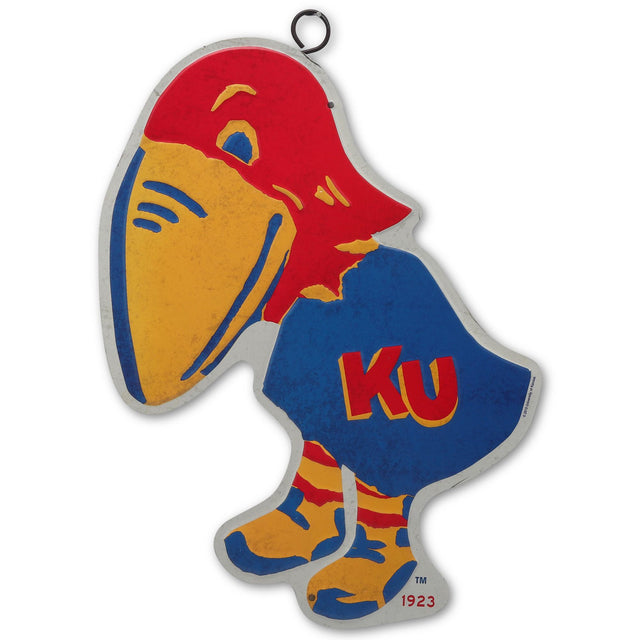 University of Kansas 1923 Jayhawks Logo Embossed Metal Sign