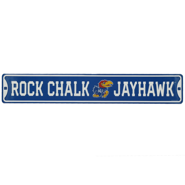 University of Kansas Rock Chalk Jayhawk Metal Street Sign