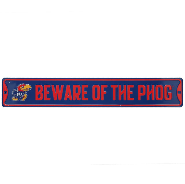 University of Kansas Beware of The Phog Metal Street Sign