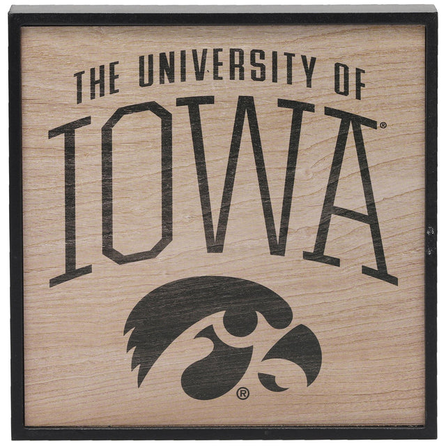 Decoración de pared de madera de la Universidad de Iowa