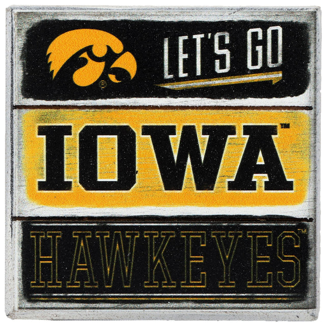 University of Iowa Planked Wood Magnet