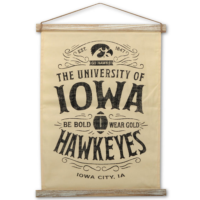 Decoración de pared con pancarta de lona de los Hawkeyes de la Universidad de Iowa