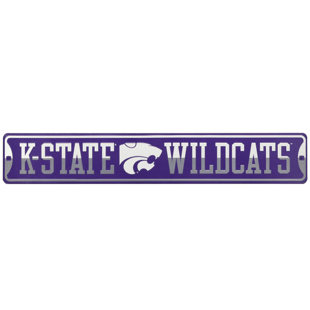 Letrero de metal de los Wildcats de la Universidad Estatal de Kansas