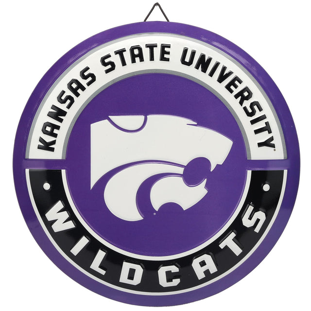 Kansas State University Wildcats Round Metal Sign