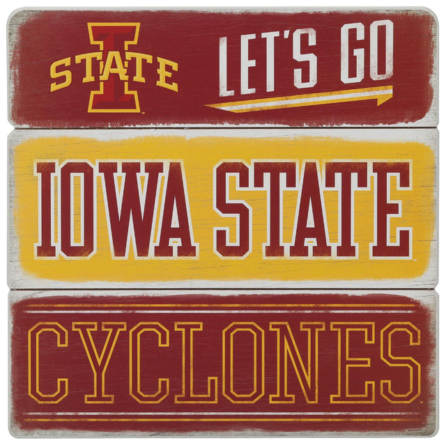 Decoración de pared de madera en tablones de la Universidad Estatal de Iowa Cyclones