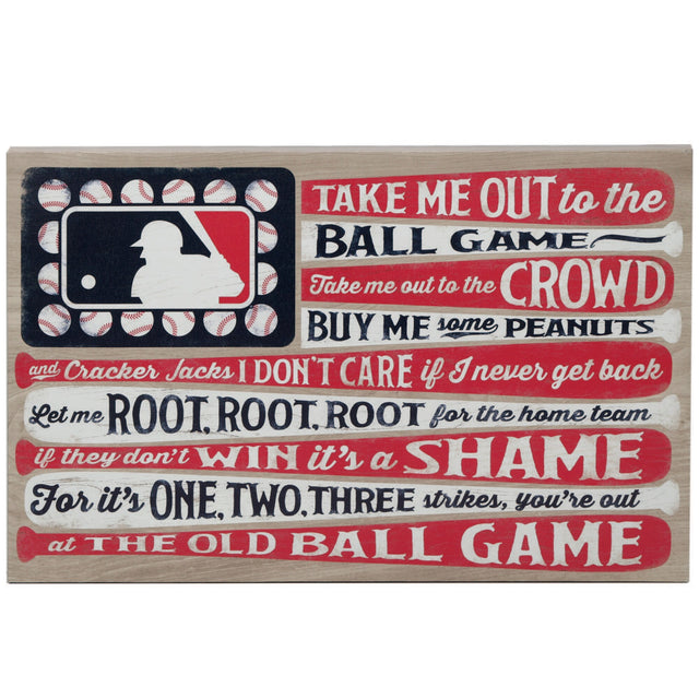 MLB "Take Me Out To The Ball Game" Canvas Flag Wall Decor