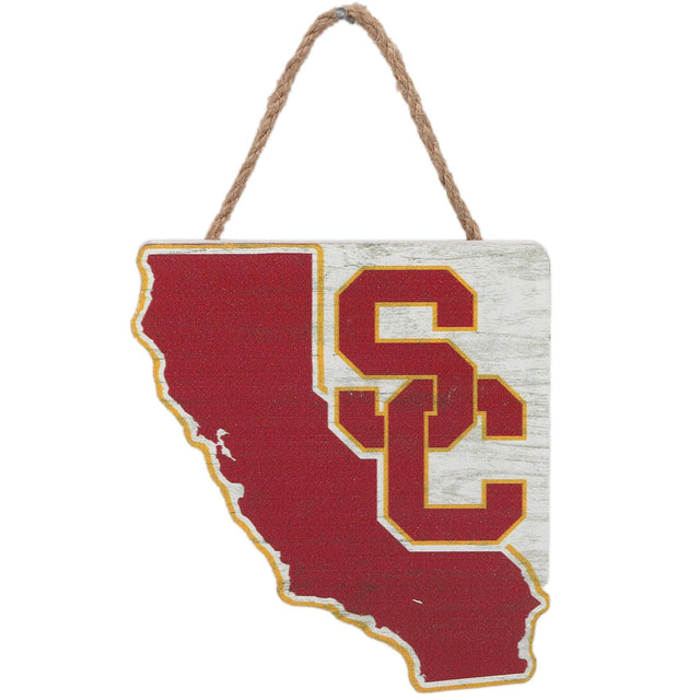 University of Southern California State Shaped Hanging Wood Wall Decor