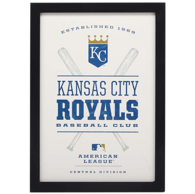 Kansas City Royals Baseball Club Framed Wood Wall Decor