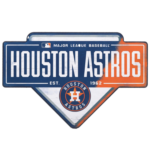 Decoración de pared de madera con la base de los Houston Astros