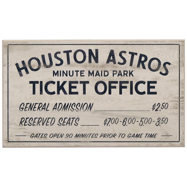 Houston Astros Vintage Ticket Office Wood Wall Decor