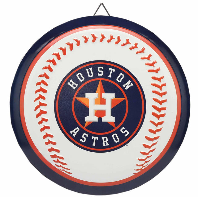 Letrero metálico redondo de béisbol de los Houston Astros