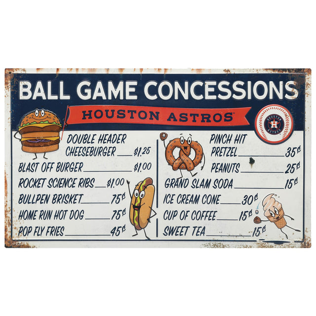 Houston Astros Ball Park Concessions Metal Sign