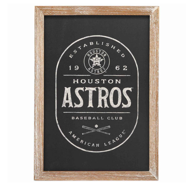 Decoración de pared enmarcada de madera del club de béisbol Houston Astros