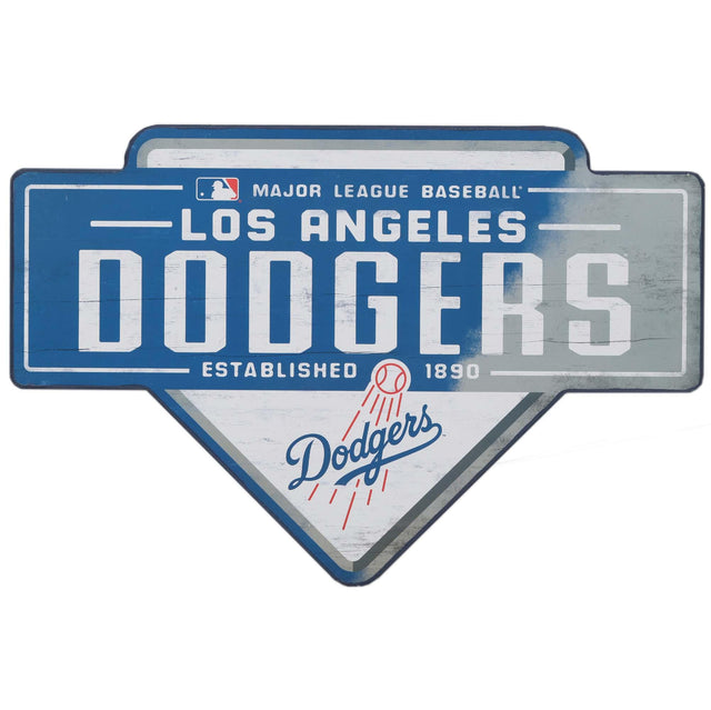 Decoración de pared de madera con base de los Dodgers de Los Ángeles