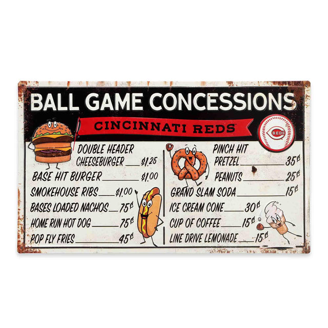 Cincinnati Reds Ball Park Concessions Metal Sign