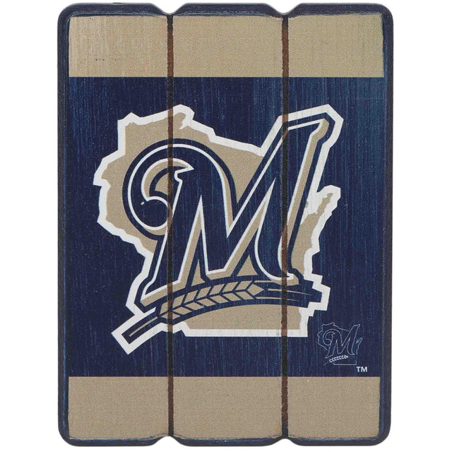 Milwaukee Brewers Oversized MDF Planked Magnet