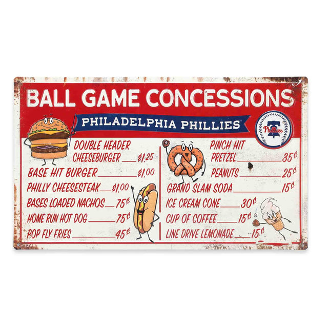 Philadelphia Phillies Ball Park Concessions Metal Sign