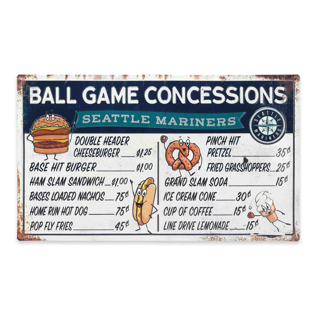 Seattle Mariners Ball Park Concessions Metal Sign