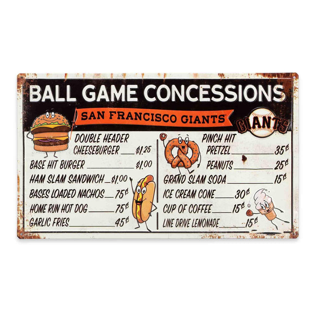 San Francisco Giants Ball Park Concessions Metal Sign