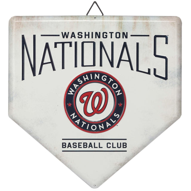 Decoración de pared de metal con el plato de home de los Washington Nationals