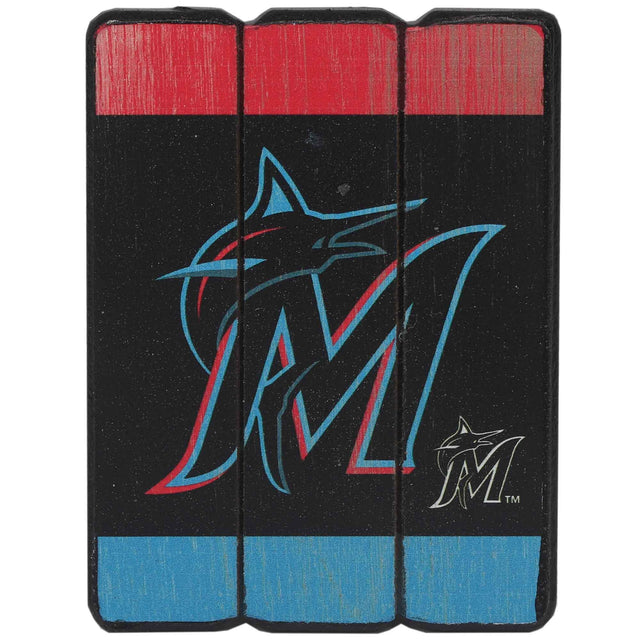 Miami Marlins Oversized MDF Planked Magnet