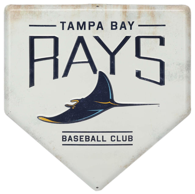 Decoración de pared de metal con el plato de home de los Tampa Bay Rays