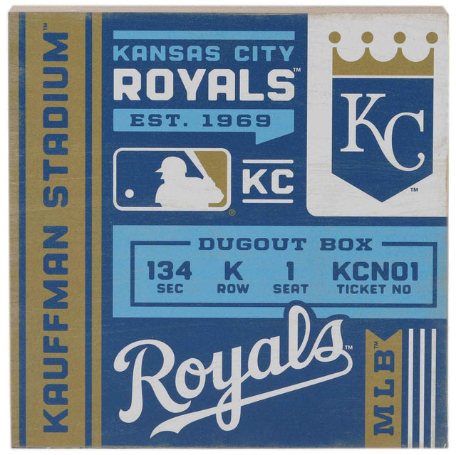 Kansas City Royals Kauffman Ticket Block Wall Decor