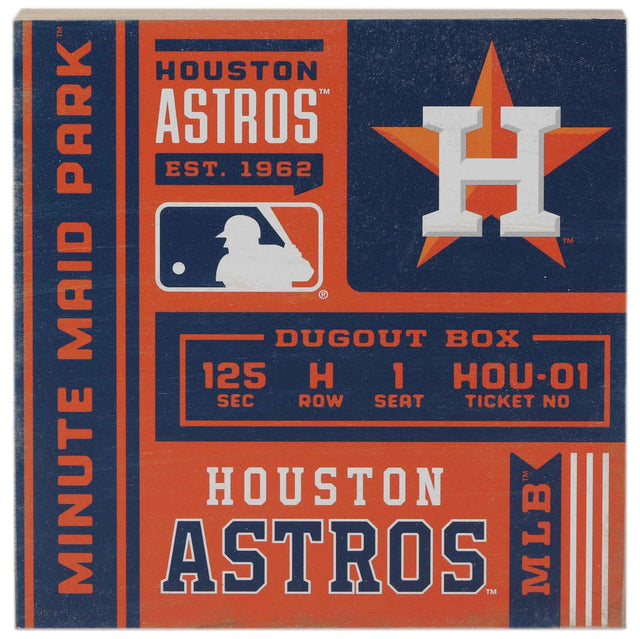 Decoración de pared con bloques de entradas de los Houston Astros