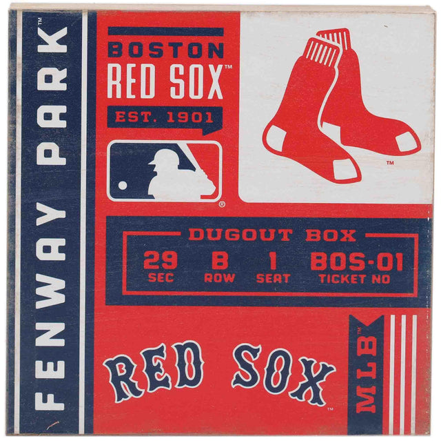 Boston Red Sox Fenway Park Ticket Wood Wall Decor