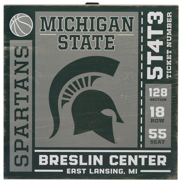 Michigan State University Ticket Wood Wall Decor