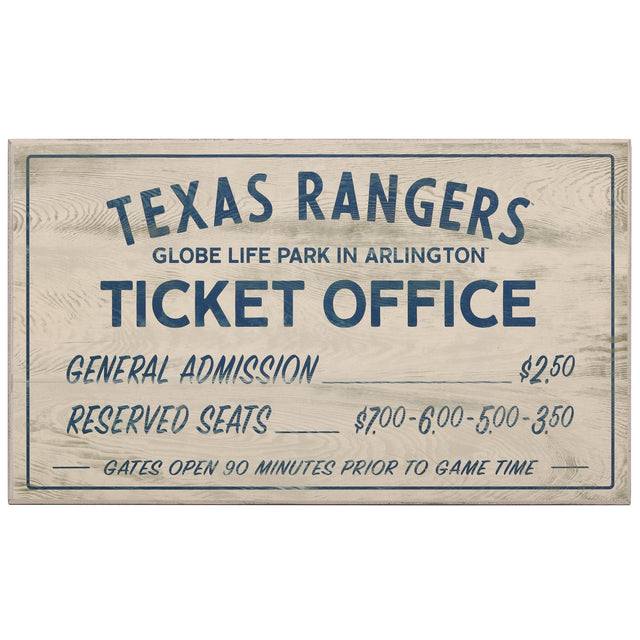 Decoración de pared de madera con diseño de taquilla vintage de los Texas Rangers